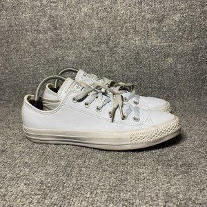 Converse Leather Sneakers Womens 9 Pale Blue Gray Lace Up Shoes